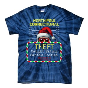 North Pole Correctional Theft Funny Santa Christmas Pajamas Tie-Dye T-Shirt