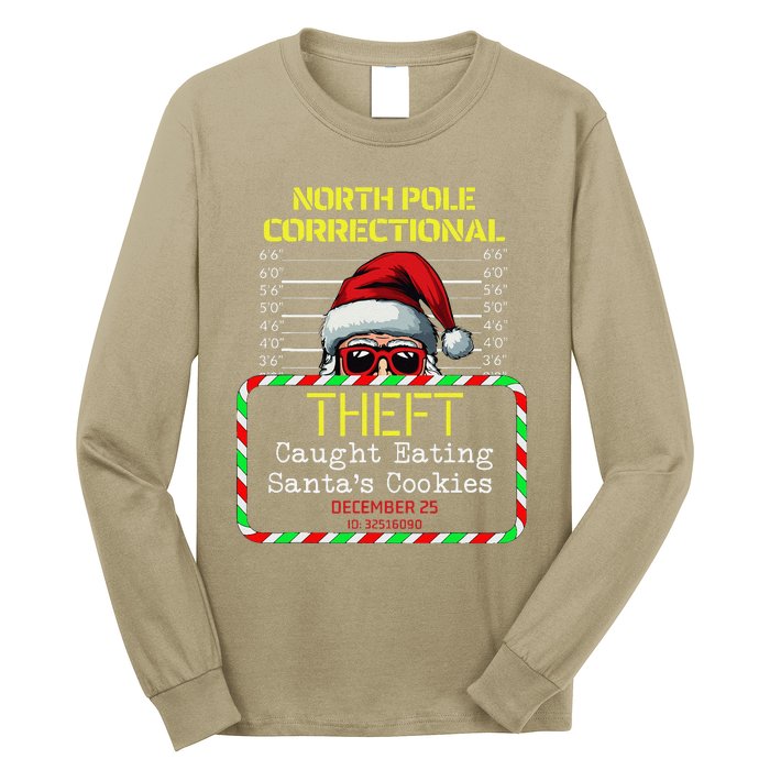 North Pole Correctional Theft Funny Santa Christmas Pajamas Long Sleeve Shirt