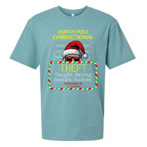 North Pole Correctional Theft Funny Santa Christmas Pajamas Sueded Cloud Jersey T-Shirt