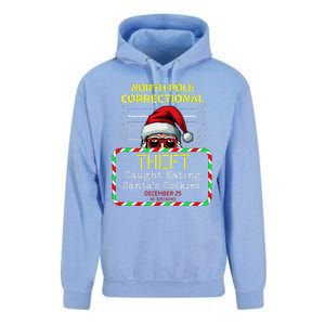 North Pole Correctional Theft Funny Santa Christmas Pajamas Unisex Surf Hoodie