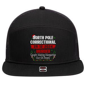 North Pole Correctional Murder Caught Making Margaritas Xmas 7 Panel Mesh Trucker Snapback Hat