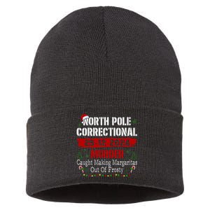 North Pole Correctional Murder Caught Making Margaritas Xmas Sustainable Knit Beanie