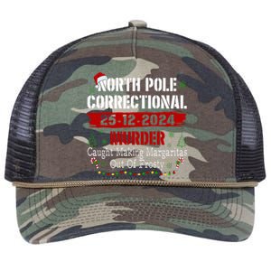 North Pole Correctional Murder Caught Making Margaritas Xmas Retro Rope Trucker Hat Cap