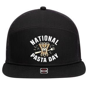 National Pasta Day Lovers 7 Panel Mesh Trucker Snapback Hat