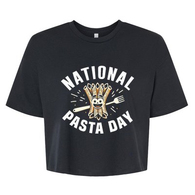 National Pasta Day Lovers Bella+Canvas Jersey Crop Tee