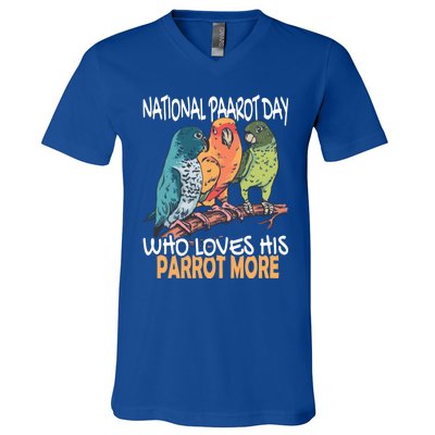 National Parrot Day Cockatiel Bird Tropical Parrots Gift V-Neck T-Shirt