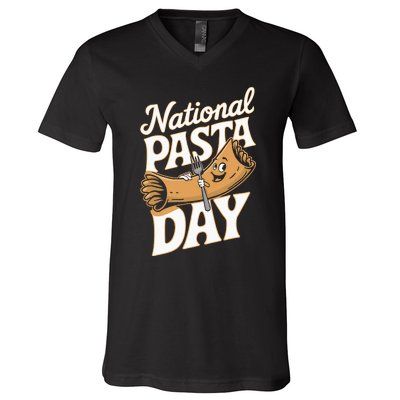 National Pasta Day Lovers Design For Foodies Food Lover V-Neck T-Shirt