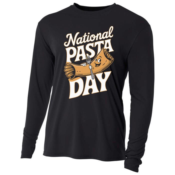 National Pasta Day Lovers Design For Foodies Food Lover Cooling Performance Long Sleeve Crew