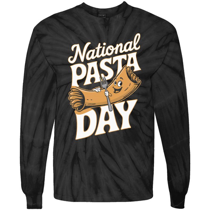 National Pasta Day Lovers Design For Foodies Food Lover Tie-Dye Long Sleeve Shirt