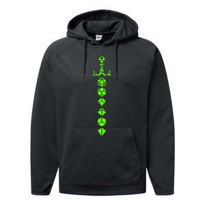 Nerdy Polyhedral Dice Set Sword Geeky Minimalist D20 Performance Fleece Hoodie