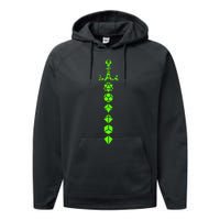 Nerdy Polyhedral Dice Set Sword Geeky Minimalist D20 Performance Fleece Hoodie