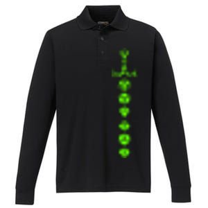 Nerdy Polyhedral Dice Set Sword Geeky Minimalist D20 Performance Long Sleeve Polo