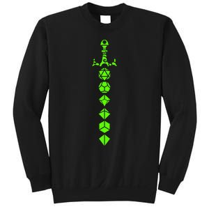 Nerdy Polyhedral Dice Set Sword Geeky Minimalist D20 Sweatshirt