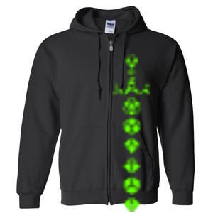 Nerdy Polyhedral Dice Set Sword Geeky Minimalist D20 Full Zip Hoodie