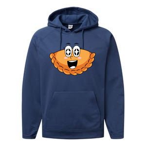 National Pierogi Day Smile Face Pierogi Funny Gift Performance Fleece Hoodie