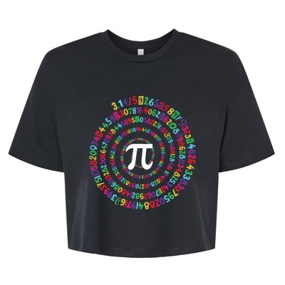 National Pi Day Colorful Math Teacher Lover Gifts Bella+Canvas Jersey Crop Tee