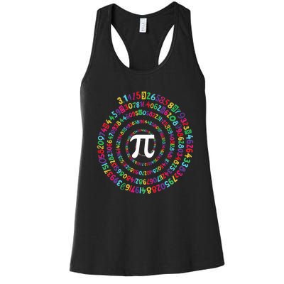 National Pi Day Colorful Math Teacher Lover Gifts Women's Racerback Tank