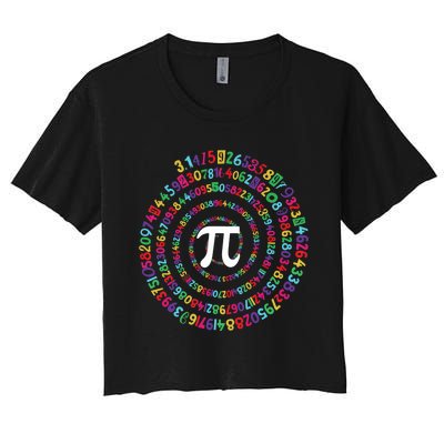 National Pi Day Colorful Math Teacher Lover Gifts Women's Crop Top Tee