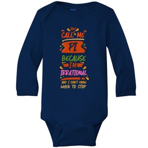 National Pi Day Irrational Math Teacher Symbol Geek Science Gift Baby Long Sleeve Bodysuit