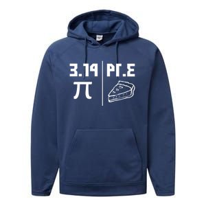 National Pi Day Cute Gift Math Teacher Pie Equals Pie Gift Performance Fleece Hoodie