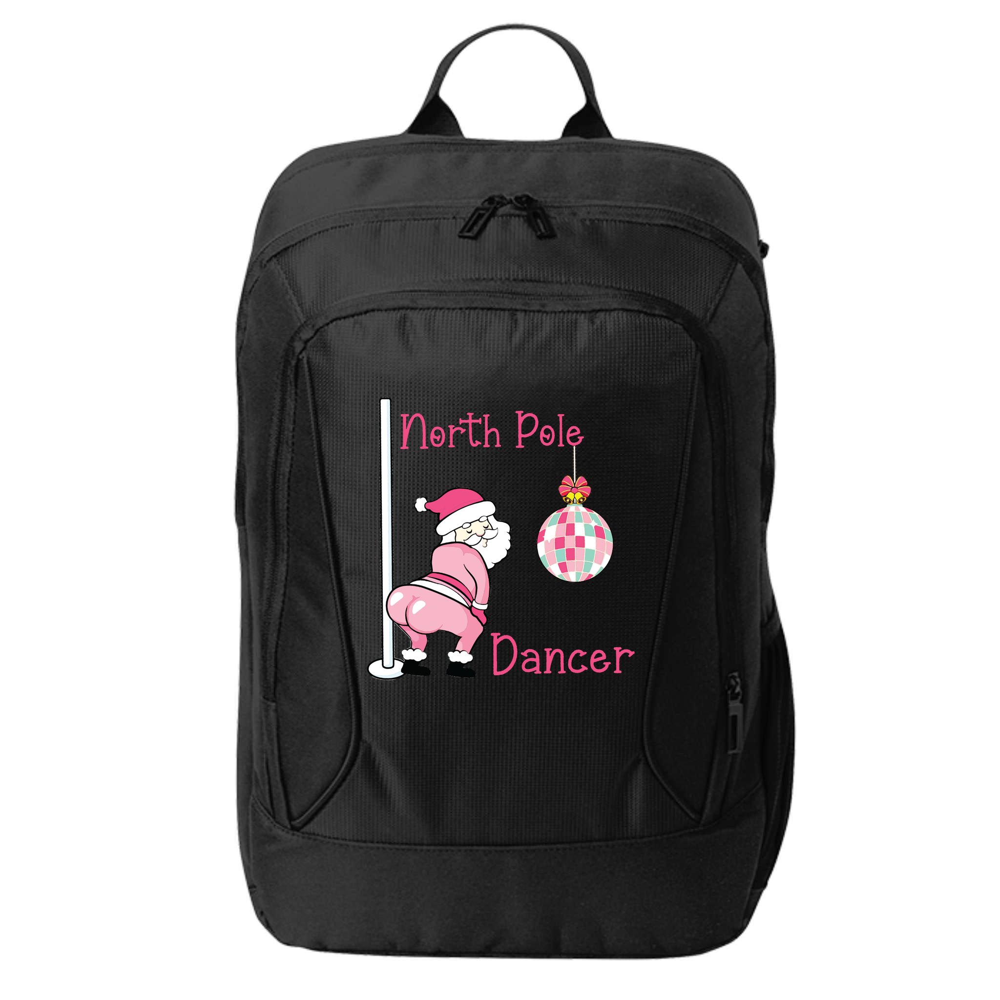North Pole Dancer Christmas Party Funny Santa City Backpack
