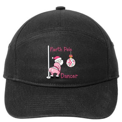 North Pole Dancer Christmas Party Funny Santa 7-Panel Snapback Hat