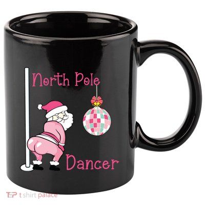 North Pole Dancer Christmas Party Funny Santa 11oz C Handle Ceramic Mug