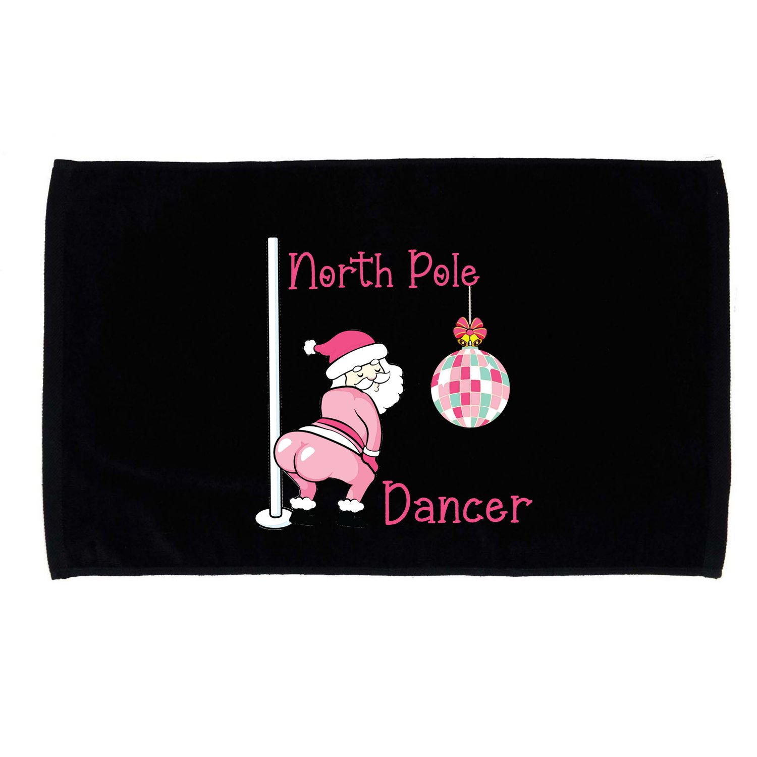 North Pole Dancer Christmas Party Funny Santa Microfiber Hand Towel
