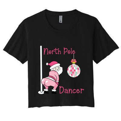 North Pole Dancer Christmas Party Funny Santa Crop Top