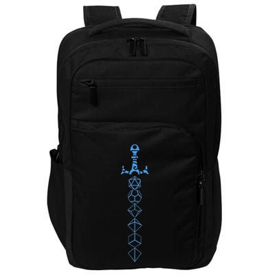 Nerdy Polyhedral Dice Sword D20 Dice Set Collector Impact Tech Backpack