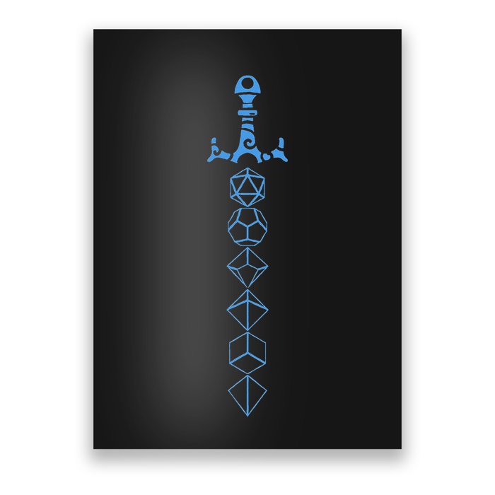 Nerdy Polyhedral Dice Sword D20 Dice Set Collector Poster