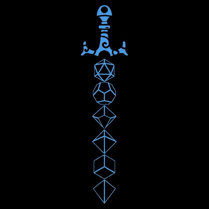 Nerdy Polyhedral Dice Sword D20 Dice Set Collector Baby Bodysuit