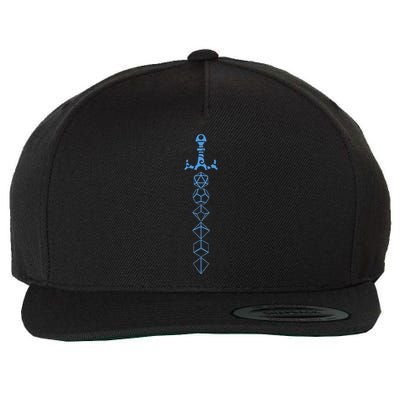 Nerdy Polyhedral Dice Sword D20 Dice Set Collector Wool Snapback Cap