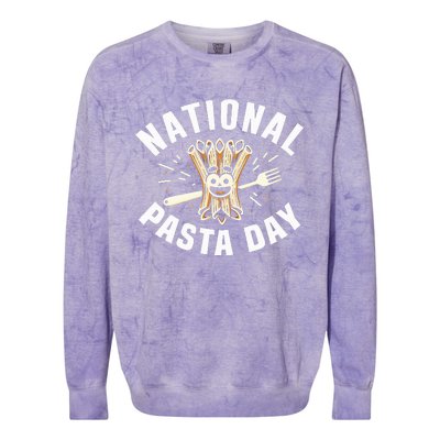 National Pasta Day Lovers Design For Foodies Funny Pasta Colorblast Crewneck Sweatshirt