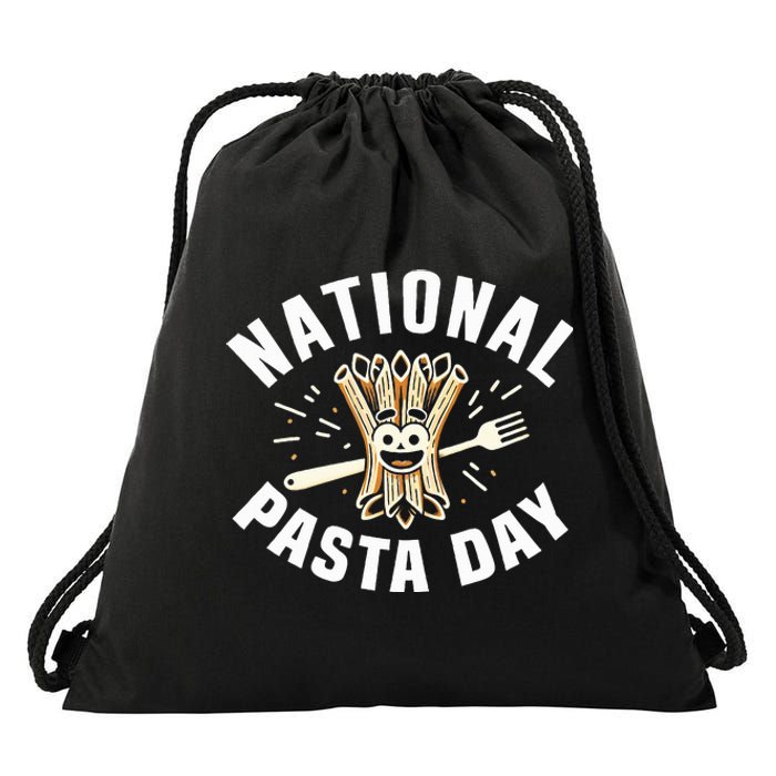 National Pasta Day Lovers Design For Foodies Funny Pasta Drawstring Bag