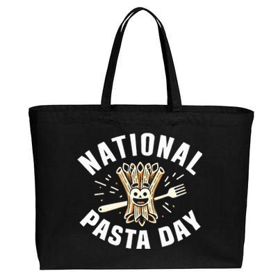 National Pasta Day Lovers Design For Foodies Funny Pasta Cotton Canvas Jumbo Tote