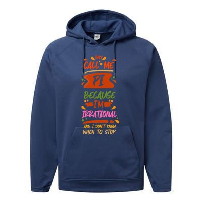 National Pi Day Irrational Math Teacher Symbol Geek Science Gift Performance Fleece Hoodie