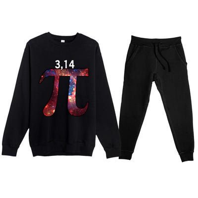 National Pi Day 3 14 Pi Symbol Math Science Gift Pi Space Gift Premium Crewneck Sweatsuit Set