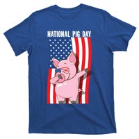 National Pig Day Dabbing Usa Flag Gift T-Shirt