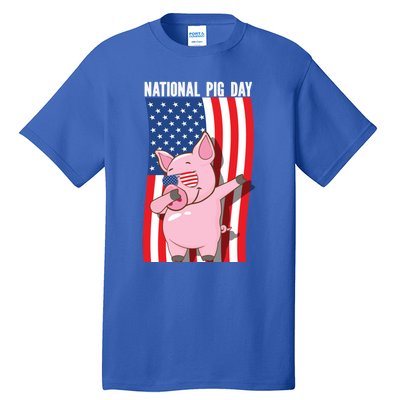 National Pig Day Dabbing Usa Flag Gift Tall T-Shirt