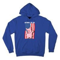 National Pig Day Dabbing Usa Flag Gift Tall Hoodie