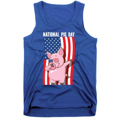 National Pig Day Dabbing Usa Flag Gift Tank Top