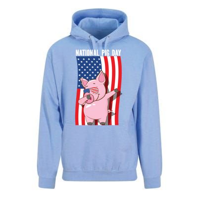 National Pig Day Dabbing Usa Flag Gift Unisex Surf Hoodie