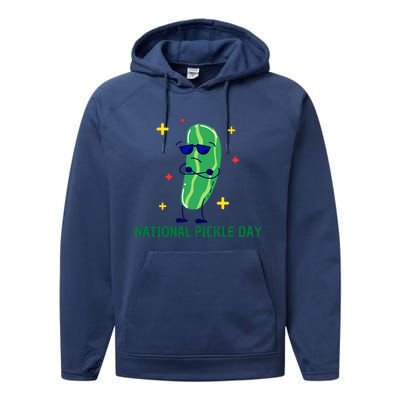 National Pickle Day Funny Performance Fleece Hoodie