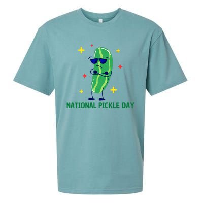 National Pickle Day Funny Sueded Cloud Jersey T-Shirt