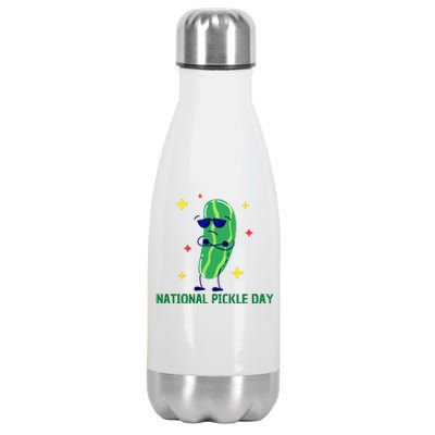 National Pickle Day Funny Stainless Steel Insulated Water Bottle