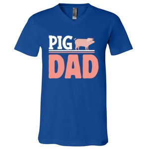 National Pig Day Pig Dad Gift V-Neck T-Shirt