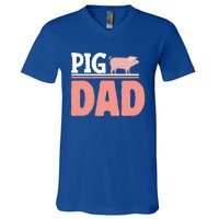 National Pig Day Pig Dad Gift V-Neck T-Shirt