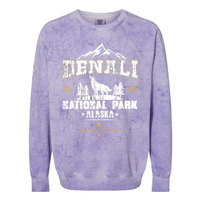 National Park Denali Alaska Colorblast Crewneck Sweatshirt