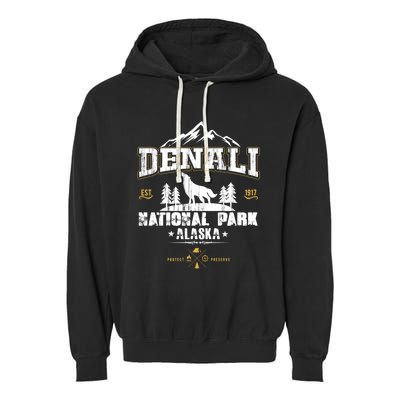 National Park Denali Alaska Garment-Dyed Fleece Hoodie